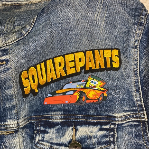 SpongeBob Denim Jean Jacket Off To The Races Women Size Medium Rare - Picture 9 of 16